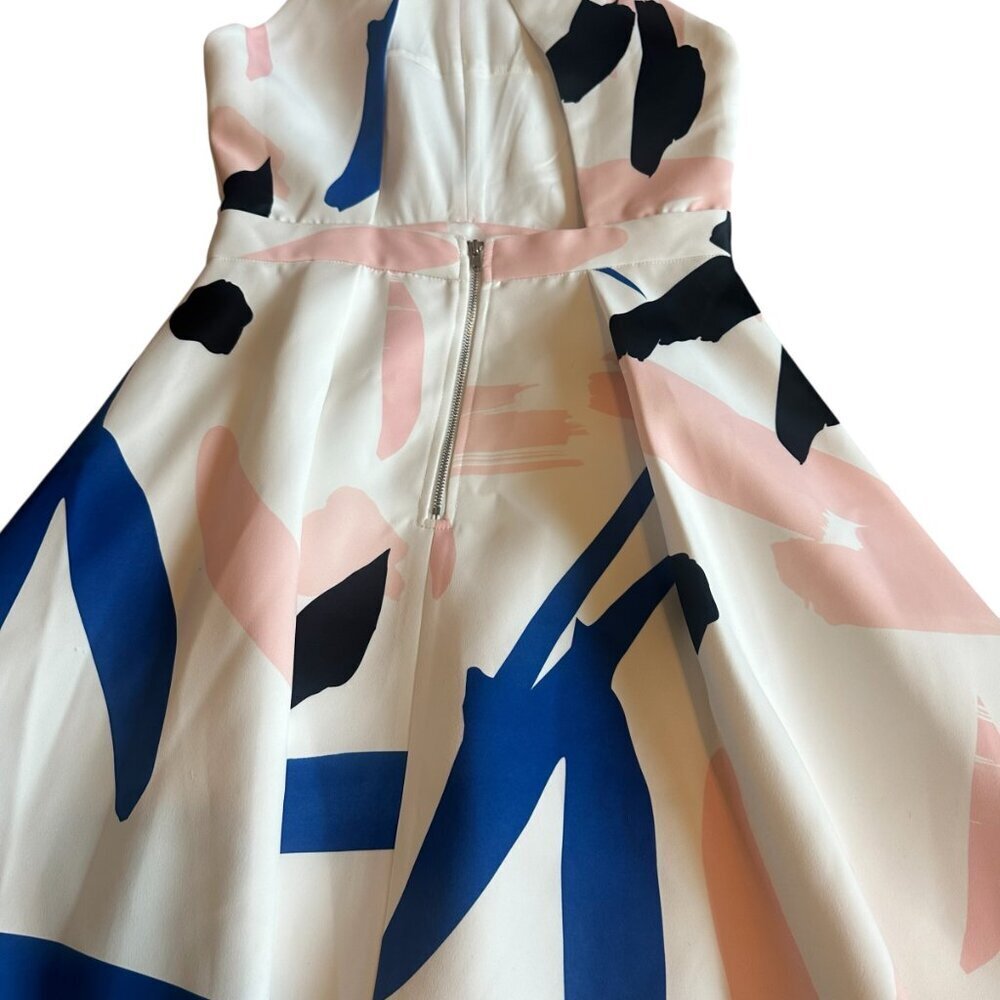 Elliatt Headway Abstract Print Scuba Skater Dress Mini Open Back Size Medium - Picture 11 of 15